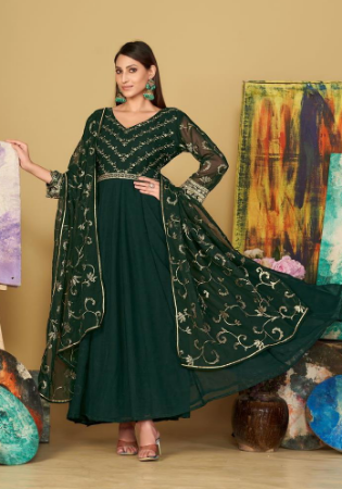 Picture of Good Looking Georgette Sea Green Anarkali Salwar Kameez