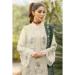 Picture of Pretty Georgette Beige Straight Cut Salwar Kameez