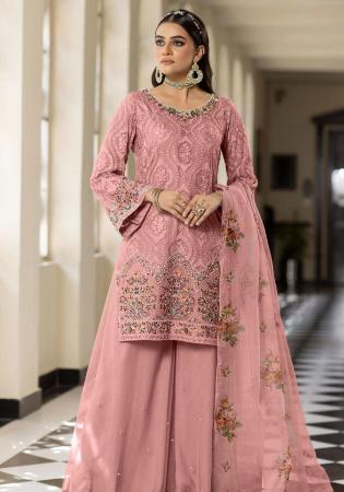 Picture of Appealing Georgette Tan Straight Cut Salwar Kameez