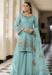 Picture of Georgette Light Steel Blue Straight Cut Salwar Kameez