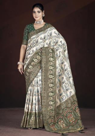 Picture of Beauteous Silk Light Slate Grey Saree