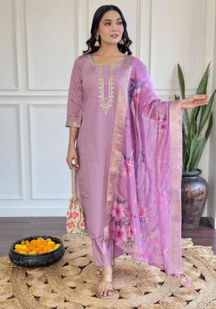 Picture of Fine Chiffon Plum Readymade Salwar Kameez