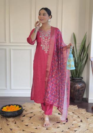 Picture of Magnificent Chiffon Fire Brick Readymade Salwar Kameez