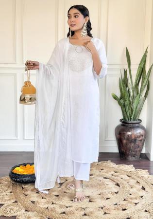 Picture of Delightful Chiffon White Readymade Salwar Kameez