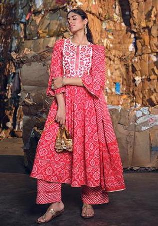 Picture of Sublime Cotton Tomato Readymade Salwar Kameez