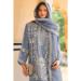 Picture of Organza Light Slate Grey Straight Cut Salwar Kameez