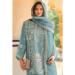 Picture of Organza Dark Sea Green Straight Cut Salwar Kameez