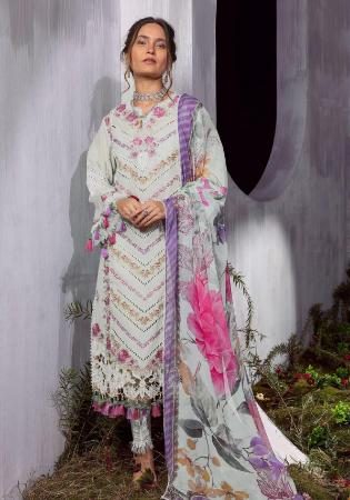 Picture of Fascinating Cotton Silver Straight Cut Salwar Kameez