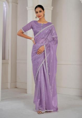 Picture of Resplendent Net & Organza Slate Grey Saree