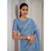 Picture of Gorgeous Net & Organza Cadet Blue Saree