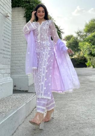 Picture of Pleasing Organza Plum Readymade Salwar Kameez