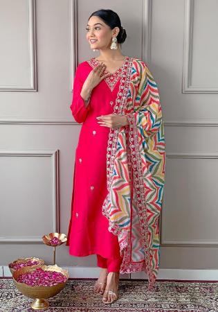 Picture of Marvelous Organza Deep Pink Readymade Salwar Kameez