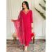 Picture of Grand Organza Crimson Readymade Salwar Kameez