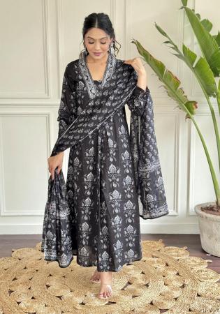 Picture of Alluring Organza Black Readymade Salwar Kameez