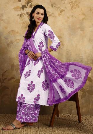 Picture of Marvelous Organza Plum Readymade Salwar Kameez