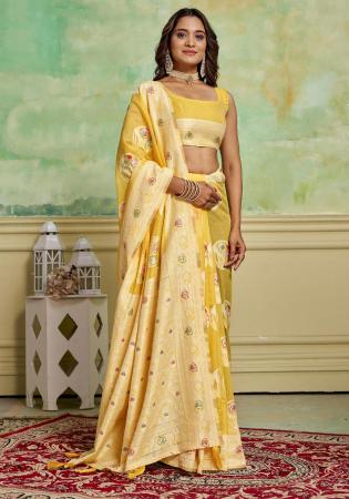 Picture of Exquisite Cotton Golden Rod Saree