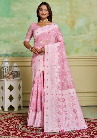 Picture of Stunning Cotton Pink Saree