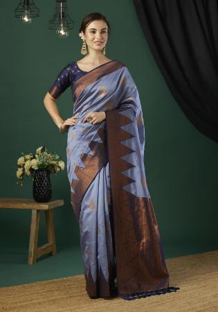 Picture of Sublime Silk Slate Grey Saree