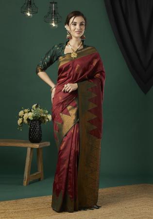 Picture of Comely Silk Maroon Saree