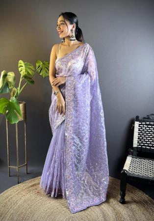 Picture of Lovely Net Plum Saree