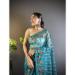 Picture of Shapely Net Teal Saree