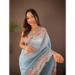 Picture of Fine Silk Light Slate Grey Saree