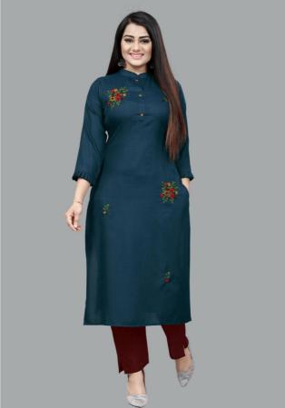 Picture of Magnificent Cotton Midnight Blue Kurtis & Tunic