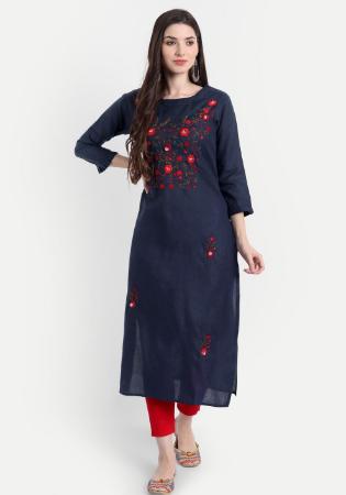 Picture of Stunning Cotton Dark Slate Grey Kurtis & Tunic