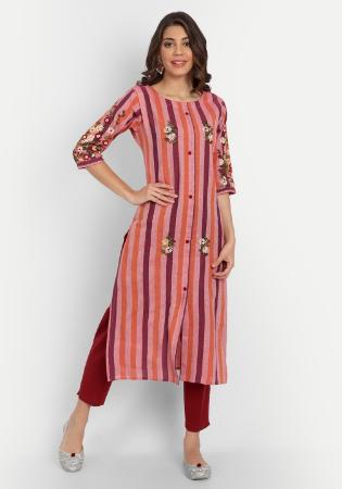 Picture of Classy Cotton Indian Red Kurtis & Tunic