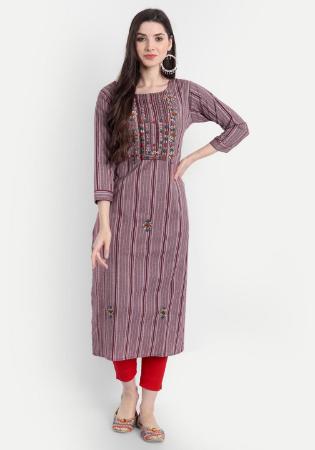 Picture of Comely Cotton Rosy Brown Kurtis & Tunic