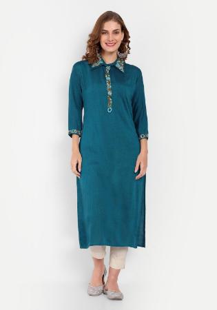 Picture of Nice Cotton Midnight Blue Kurtis & Tunic