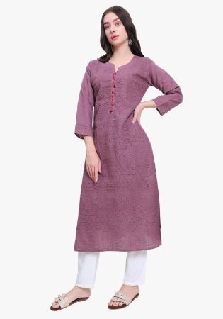 Picture of Resplendent Cotton & Silk Rosy Brown Kurtis And Tunic