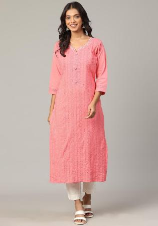 Picture of Sightly Cotton Light Coral Kurtis & Tunic