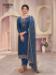 Picture of Georgette & Silk Midnight Blue Straight Cut Salwar Kameez