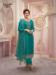 Picture of Georgette & Silk Teal Straight Cut Salwar Kameez