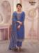 Picture of Georgette & Silk Dark Slate Blue Straight Cut Salwar Kameez