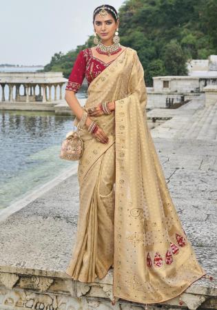 Picture of Classy Crepe & Satin Burly Wood Saree