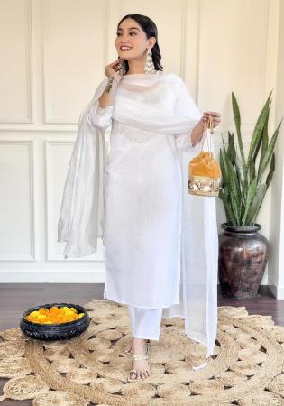 Picture of Admirable Chiffon White Kurtis & Tunic