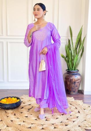 Picture of Comely Chiffon Purple Kurtis & Tunic