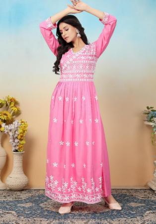 Picture of Ideal Rayon Light Pink Kurtis & Tunic