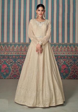 Picture of Beauteous Georgette Tan Anarkali Salwar Kameez