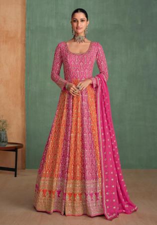 Picture of Georgette Pale Violet Red Anarkali Salwar Kameez