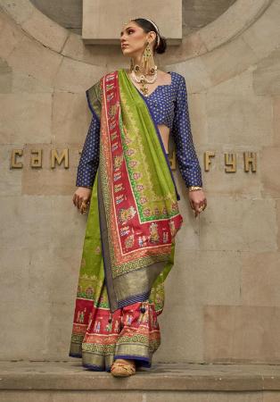 Picture of Ideal Silk Olive Drab Saree