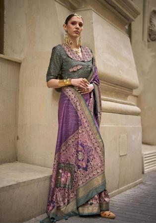 Picture of Stunning Silk Plum Saree