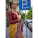 Picture of Stunning Silk Golden Rod Saree