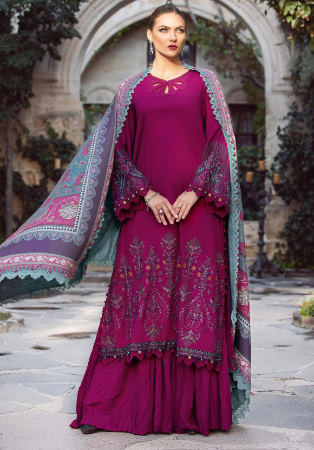 Picture of Resplendent Rayon Purple Straight Cut Salwar Kameez