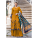 Picture of Rayon Dark Golden Rod Straight Cut Salwar Kameez