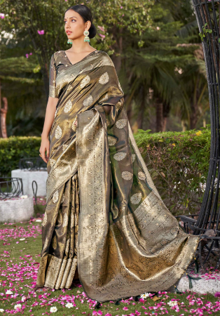 Picture of Fine Silk Dim Gray Saree