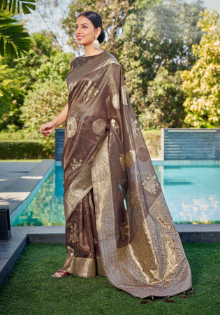 Picture of Elegant Silk Dim Gray Saree