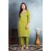 Picture of Resplendent Rayon & Silk Yellow Green Kurtis And Tunic